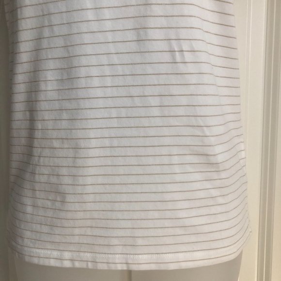 Jones New York Stretch Cotton Gold Stripe Tee - Picture 5 of 8